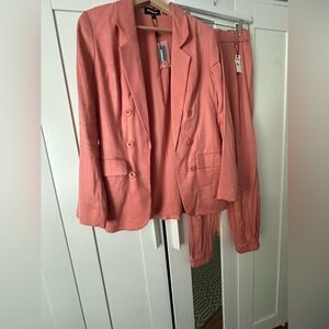 Express Coral Blazer Jacket and Pant Suit